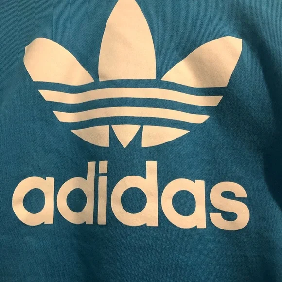 Adidas Blue and White Striped Pullover Hoodie - Picture 2 of 12